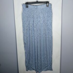 Vintage Lili Butler 100% Silk Pants Womens M Gray Blue Floral Wide Leg High Rise